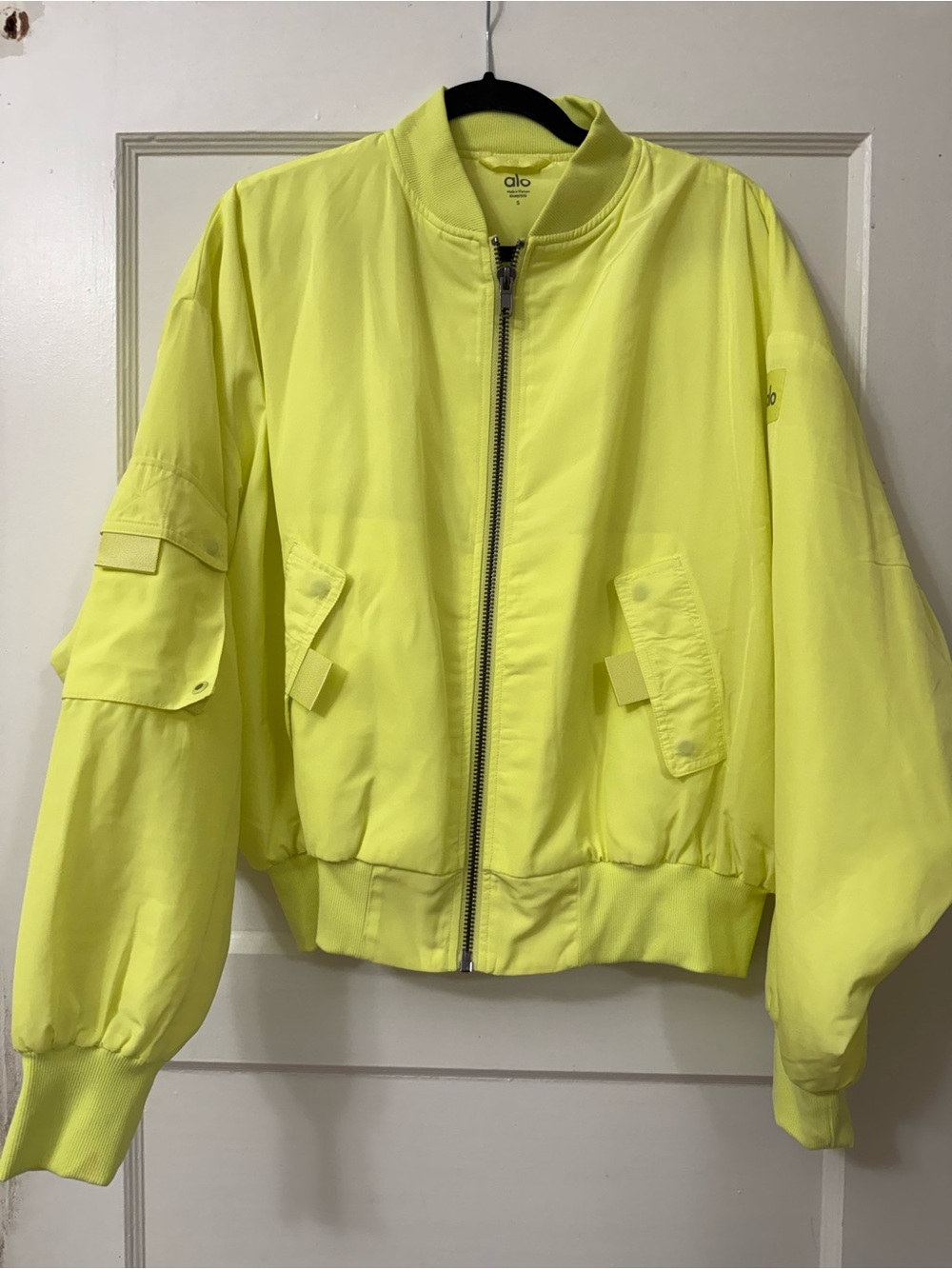 ALO Yoga Neon Yellow Bomber Jacket